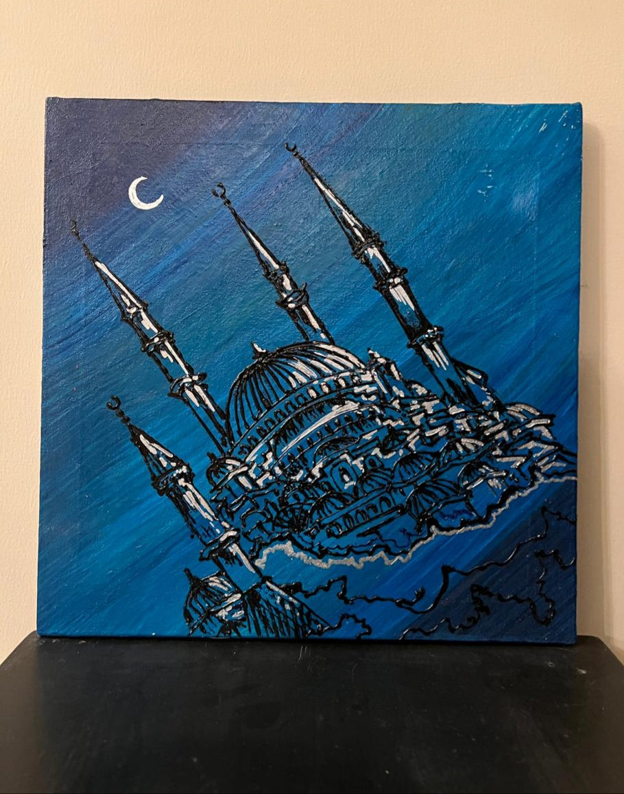Square Canvas in Blue