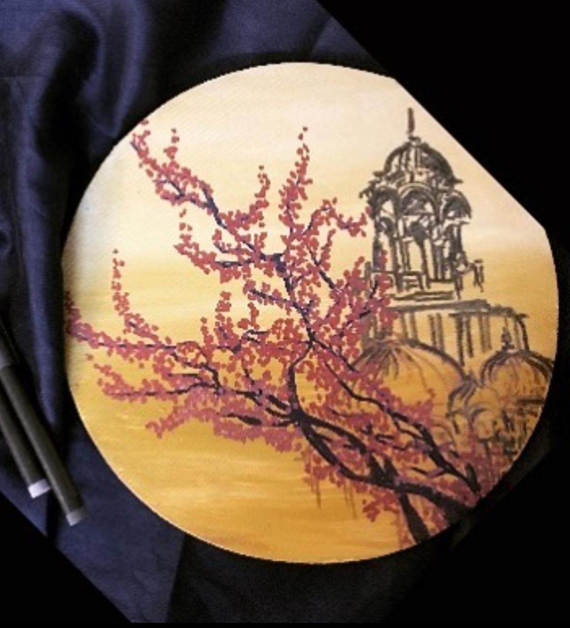 Round Canvas in Mustard